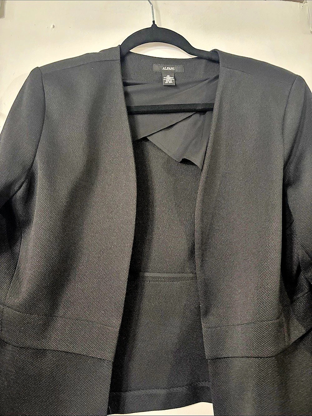 Alfani Women's Black Open Front Blazer Like New